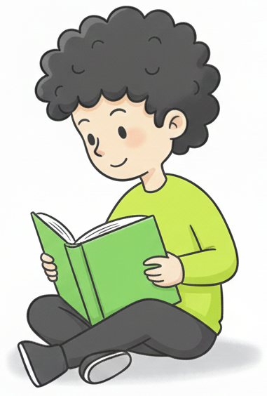 la knabo legas la libron