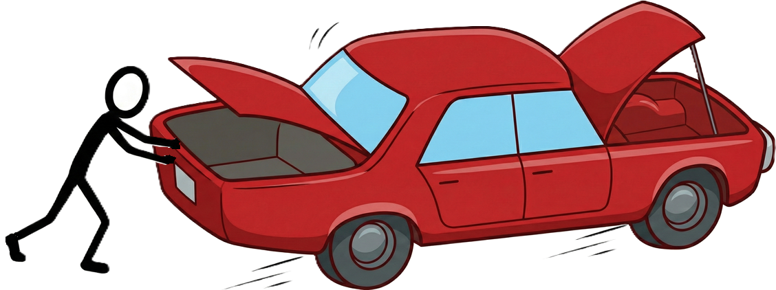 oni puŝas la aŭton