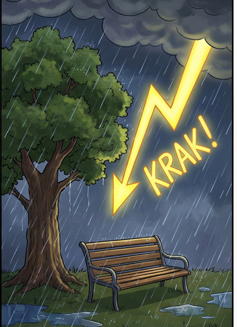 fulmo kaj tondro en aŭgusto